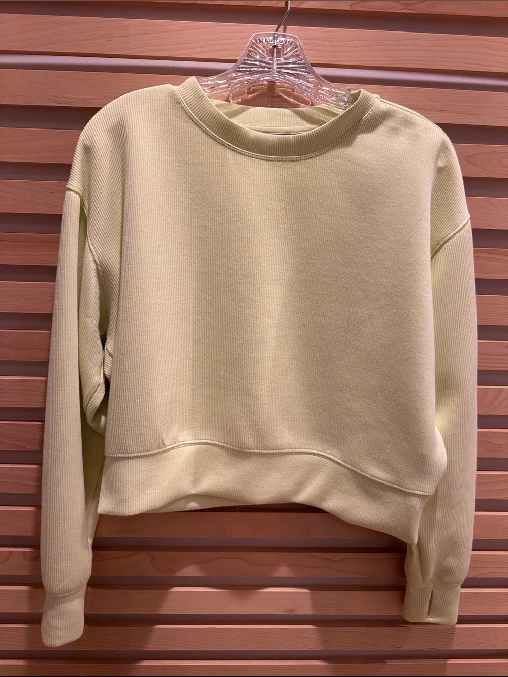 Danskin Cropped Crewneck Sweater in Bright Pale Yellow